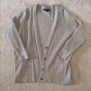 American Eagle Outfitters Cream Cardigan Sweater Ribbed Knit